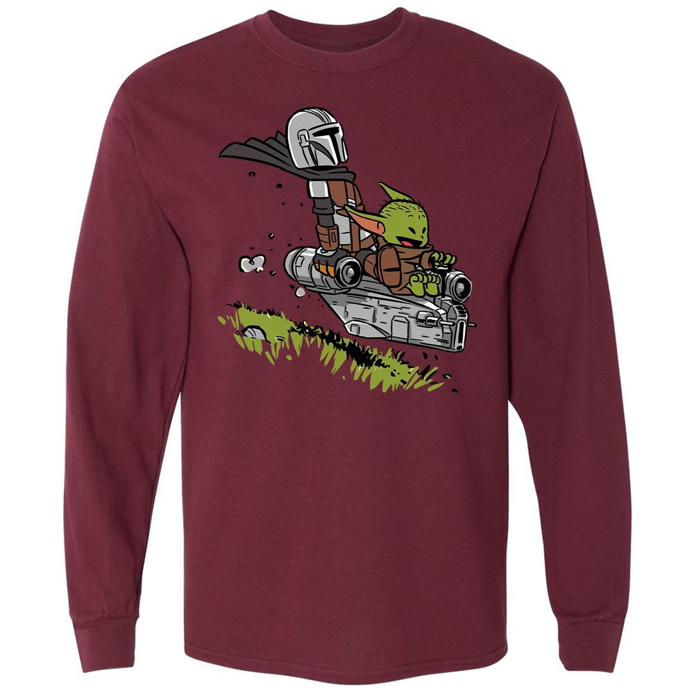 Long Sleeve T-Shirt - Y884Q4UT - Maroon - 11