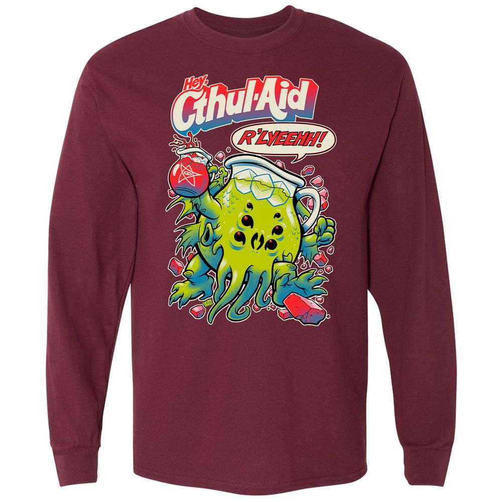 Long Sleeve T-Shirt - U75DYL9L - Maroon - 11