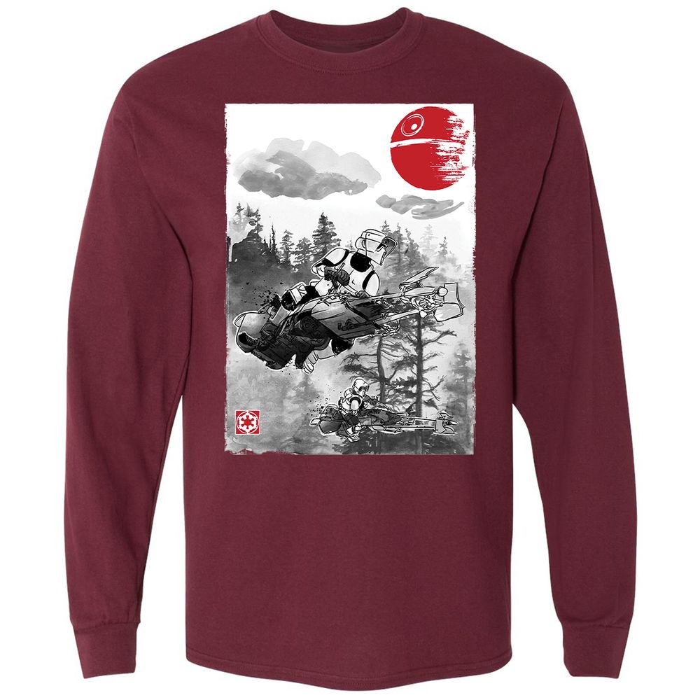 Long Sleeve T-Shirt - BCVG7JKD - Maroon - 11