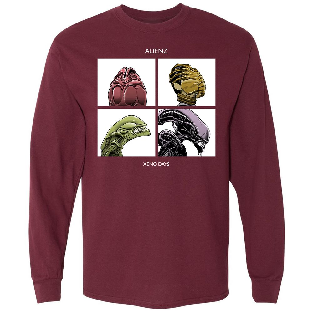 Long Sleeve T-Shirt - XR4PUGSB - Maroon - 11