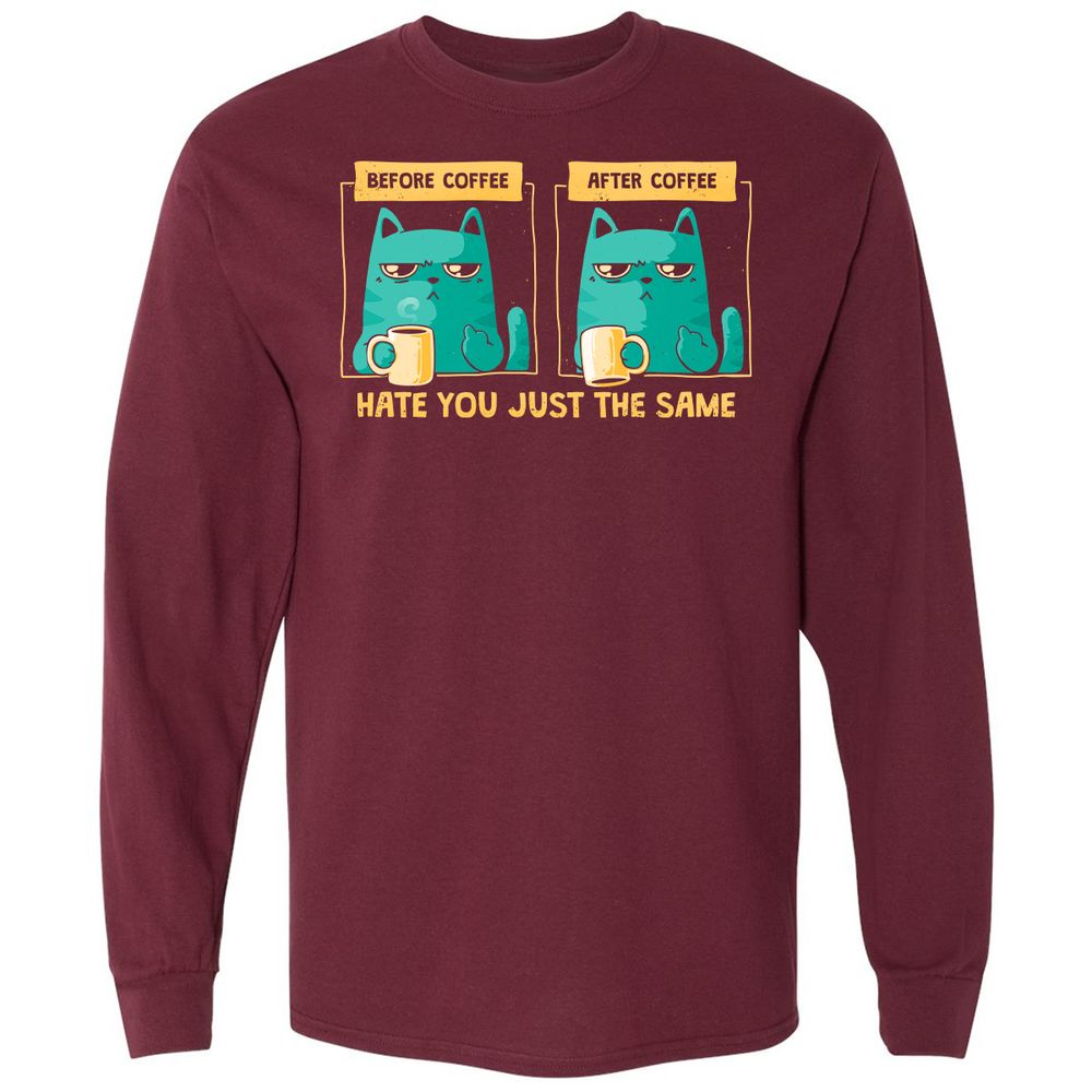 Long Sleeve T-Shirt - DQVXHY2U - Maroon - 11