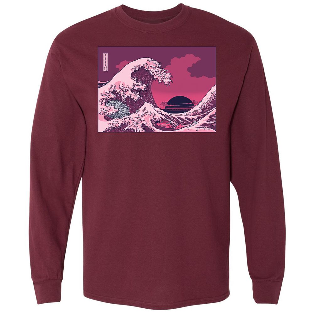 Long Sleeve T-Shirt - 4TNTMYQ7 - Maroon - 11