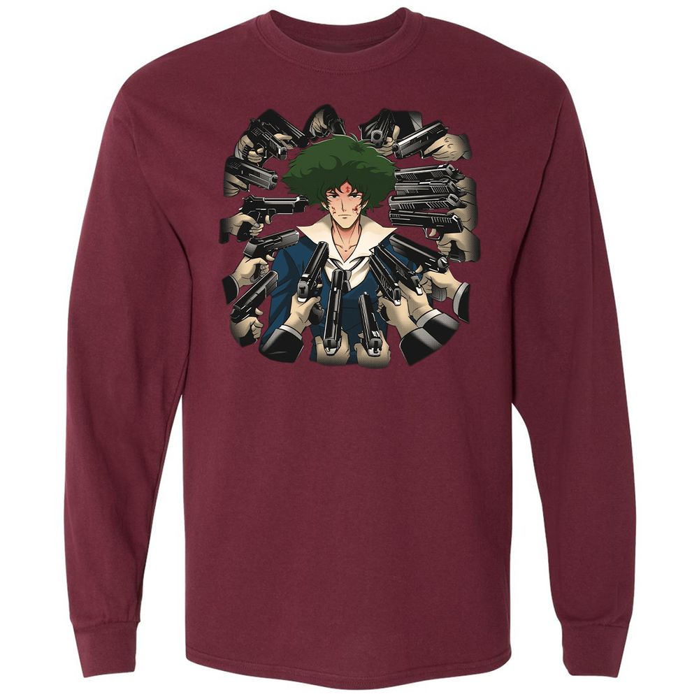 Long Sleeve T-Shirt - HWVU1DAR - Maroon - 11