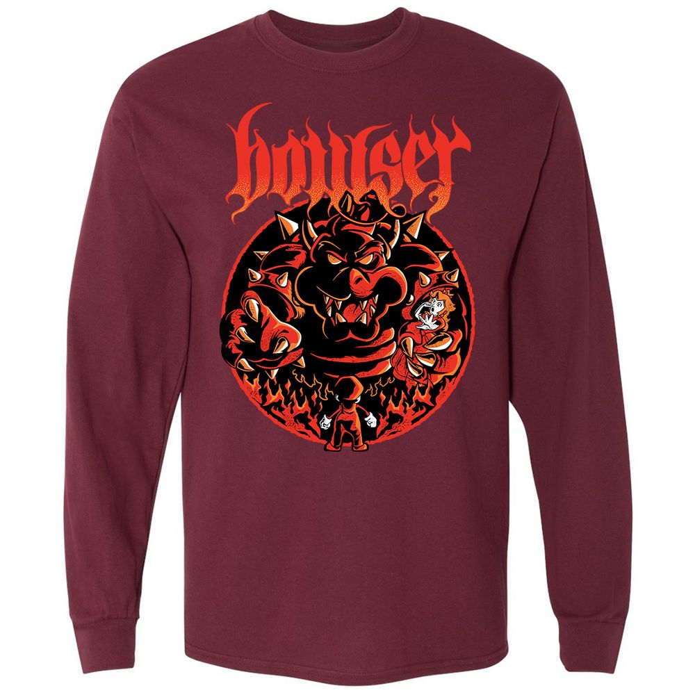 Long Sleeve T-Shirt - 4XCVGFJY - Maroon - 11
