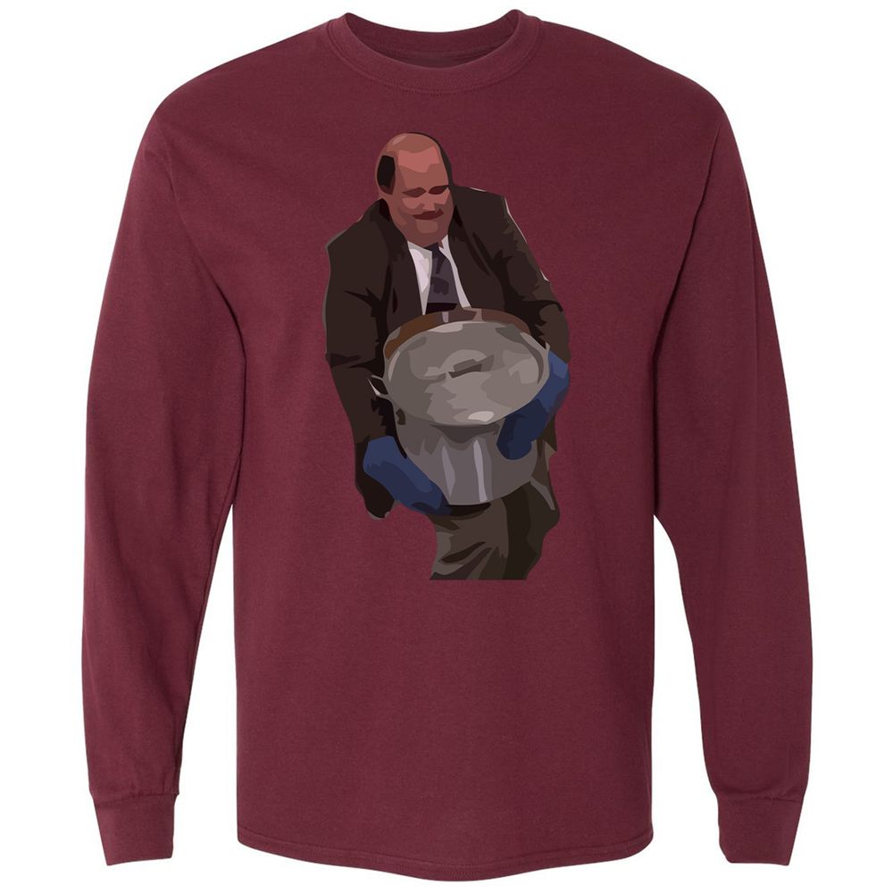 Long Sleeve T-Shirt - LGC1Z7X9 - Maroon - 11