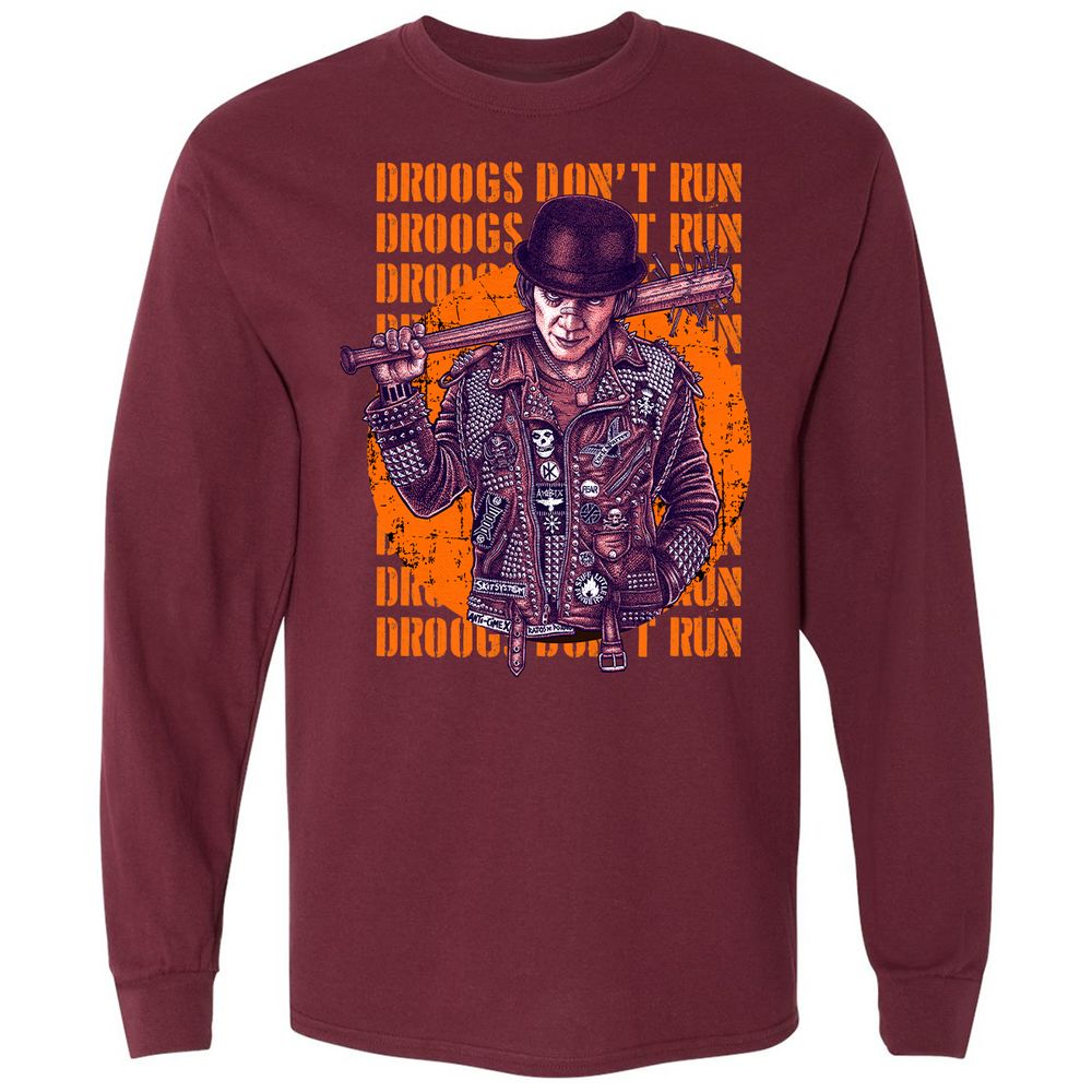 Long Sleeve T-Shirt - QS2Q8NZ2 - Maroon - 11