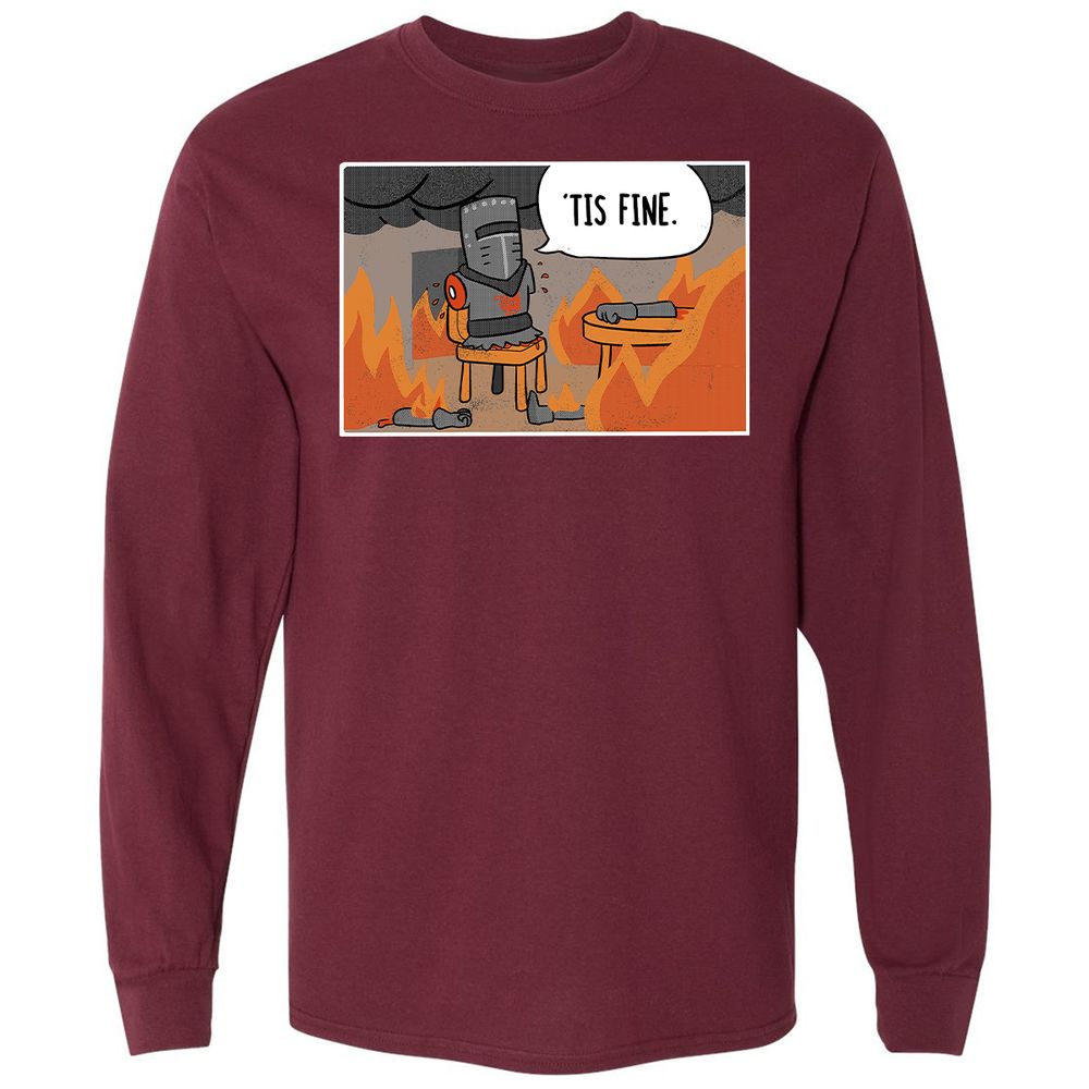 Long Sleeve T-Shirt - QAXV3DZ8 - Maroon - 11