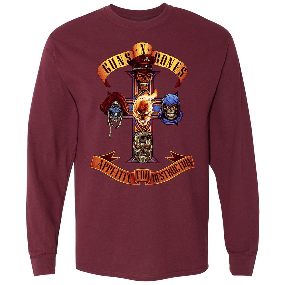 Long Sleeve T-Shirt - ZNNFA47D - Maroon - 11