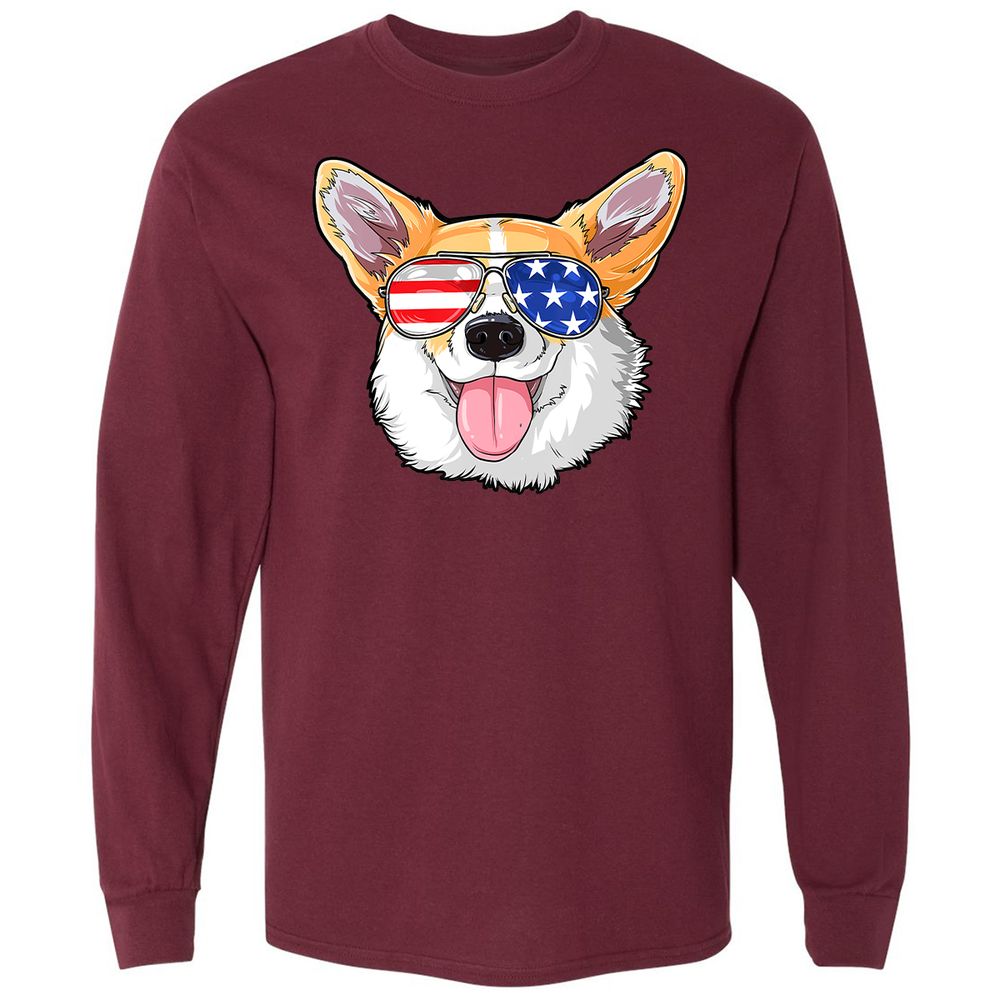 Long Sleeve T-Shirt - KGDN4CUG - Maroon - 11