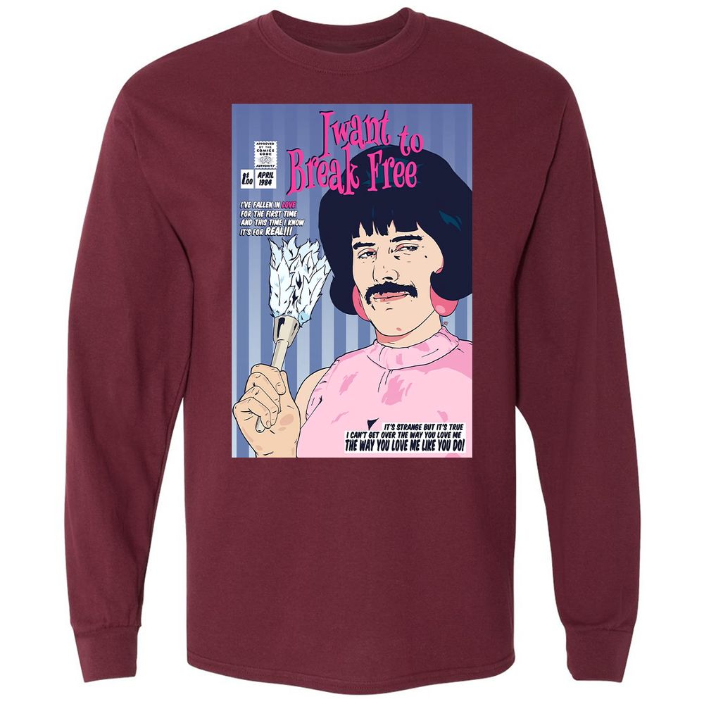 Long Sleeve T-Shirt - W4QMWAU3 - Maroon - 11