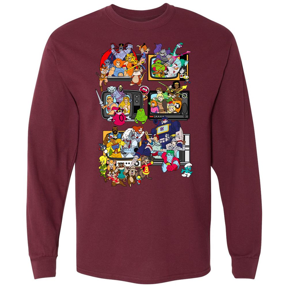 Long Sleeve T-Shirt - W7ZHLMJG - Maroon - 11