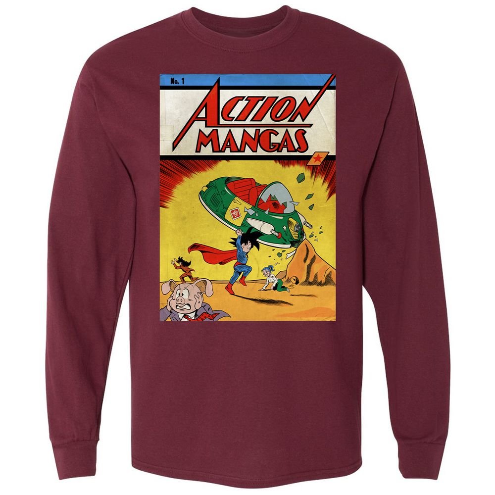Long Sleeve T-Shirt - 6WM9RLBL - Maroon - 11