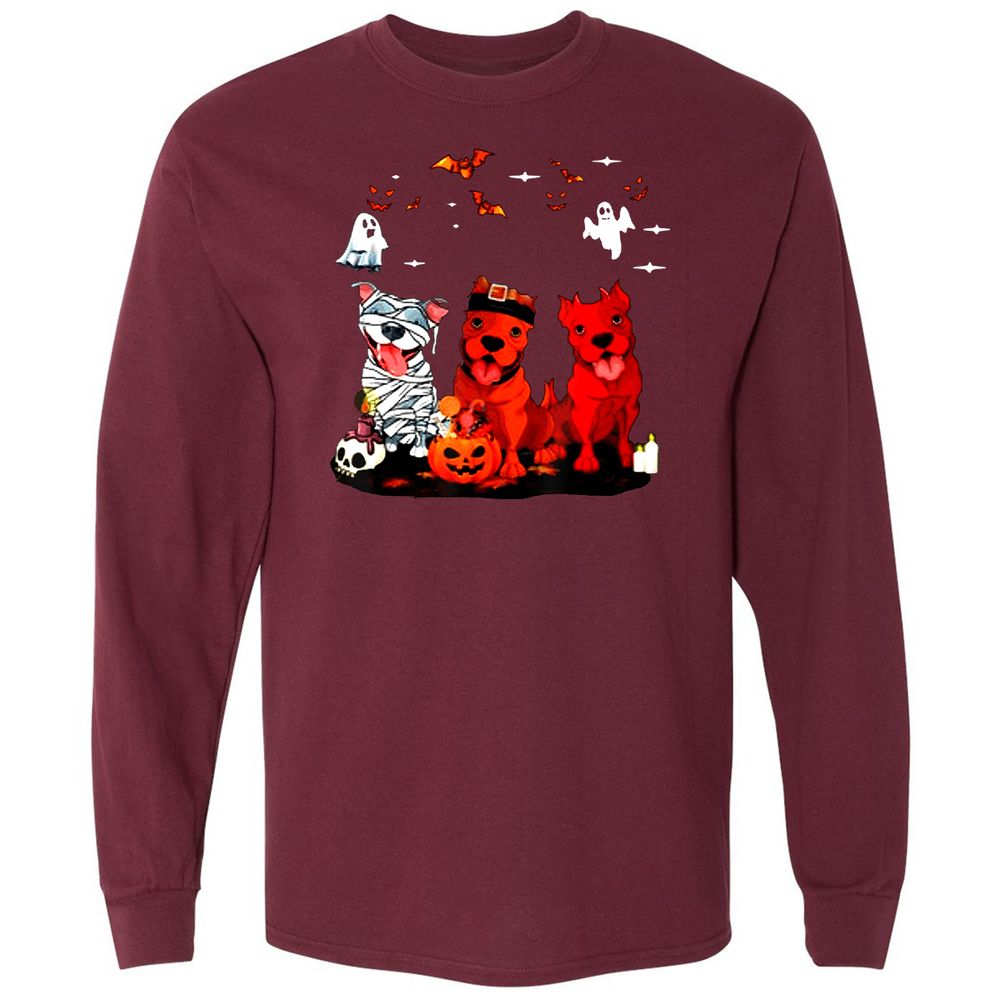 Long Sleeve T-Shirt - 6Y5MZUJM - Maroon - 11