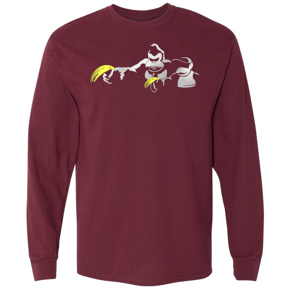 Long Sleeve T-Shirt - 7ZB3SP3F - Maroon - 11