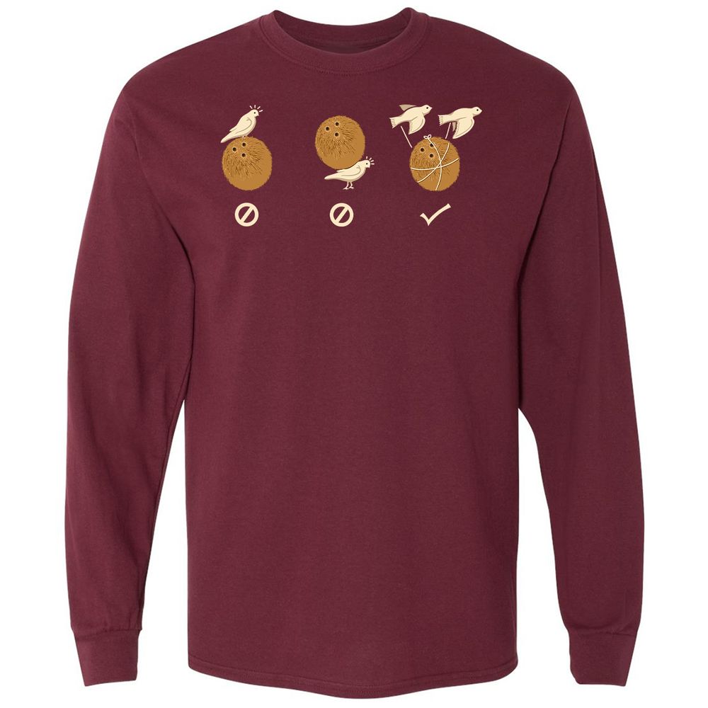 Long Sleeve T-Shirt - 2JYQTQAY - Maroon - 11