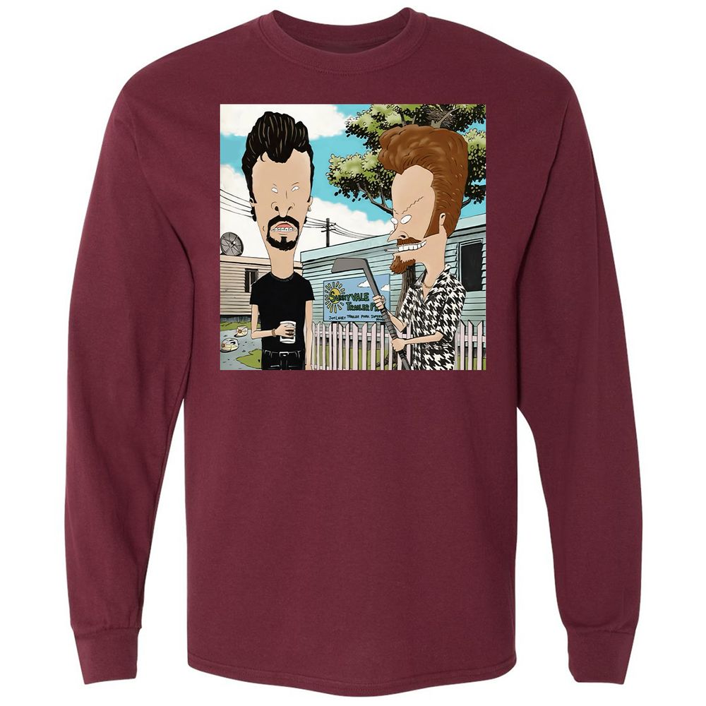 Long Sleeve T-Shirt - KQEQJ8BY - Maroon - 11