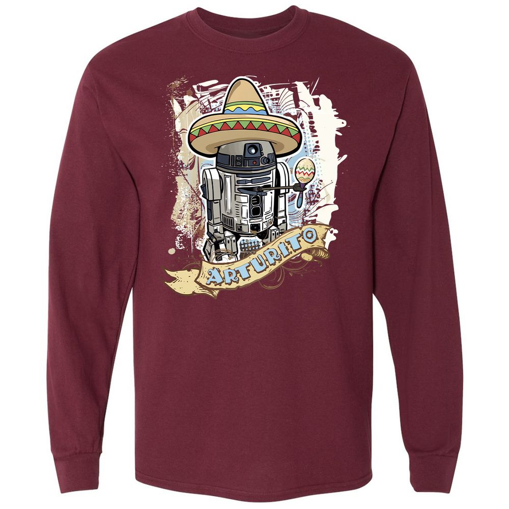 Long Sleeve T-Shirt - WHNPWQCC - Maroon - 11