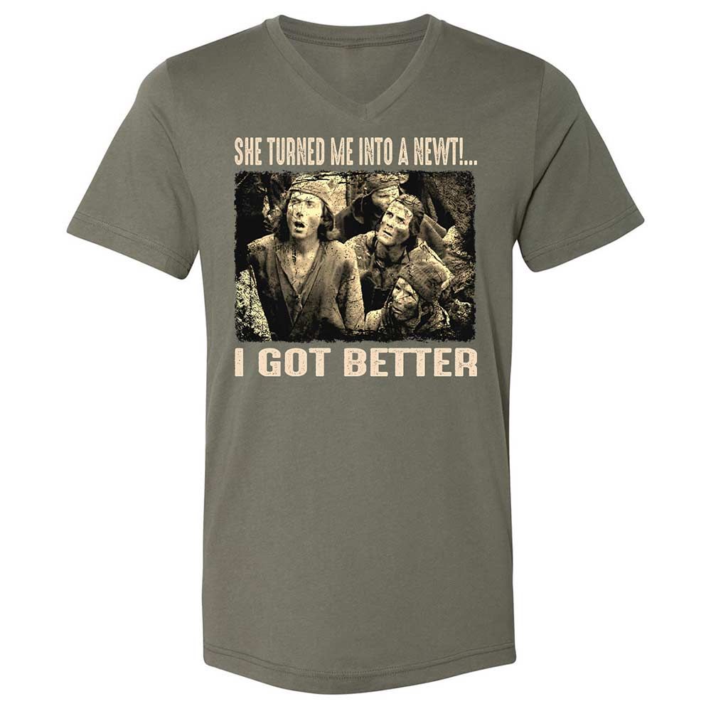 Unisex V-Neck T-Shirt - BPXQG833 - Military Green - 11