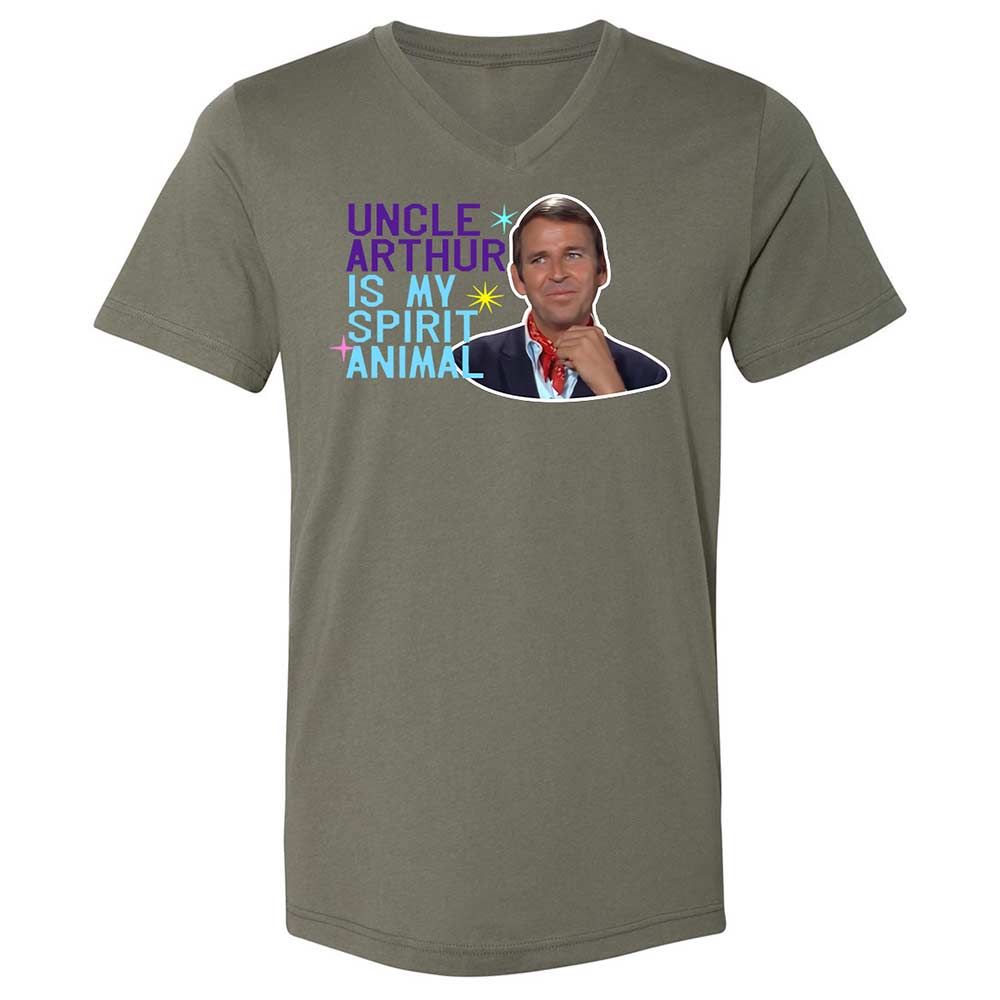 Unisex V-Neck T-Shirt - QBVG3XTZ - Military Green - 11