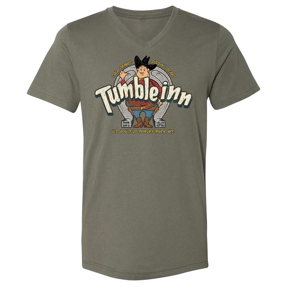 Unisex V-Neck T-Shirt - 6B7BKZ38 - Military Green - 11