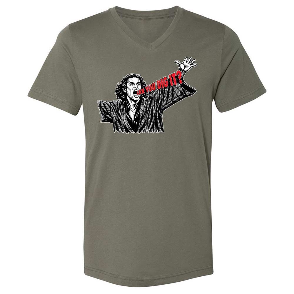 Unisex V-Neck T-Shirt - 3F9GJFQS - Military Green - 11