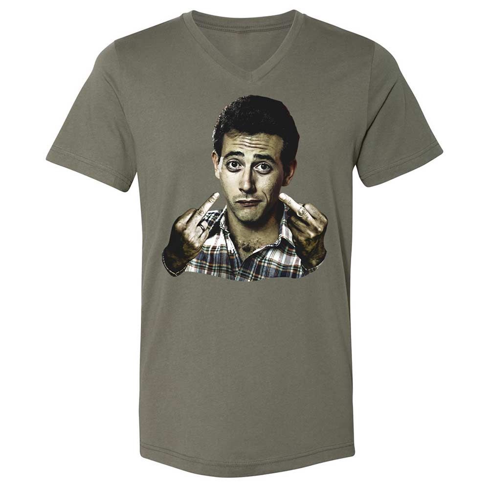 Unisex V-Neck T-Shirt - F3RYF1GF - Military Green - 11
