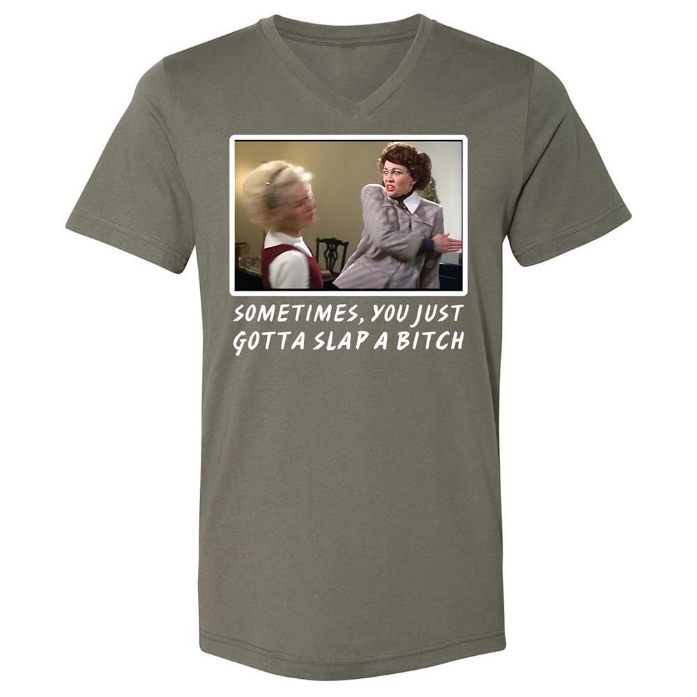Unisex V-Neck T-Shirt - R7Q5ZZQM - Military Green - 11
