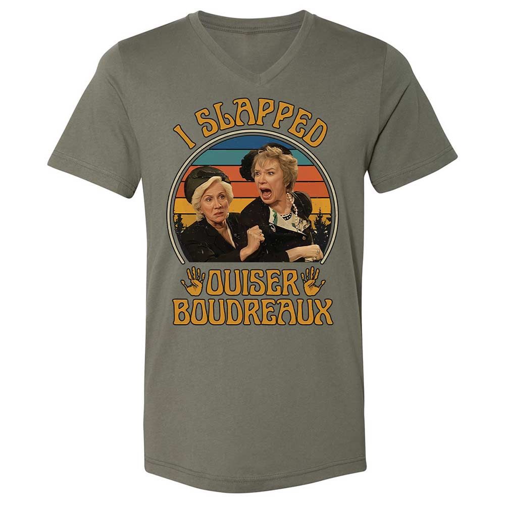 Unisex V-Neck T-Shirt - QFBQK1QP - Military Green - 11