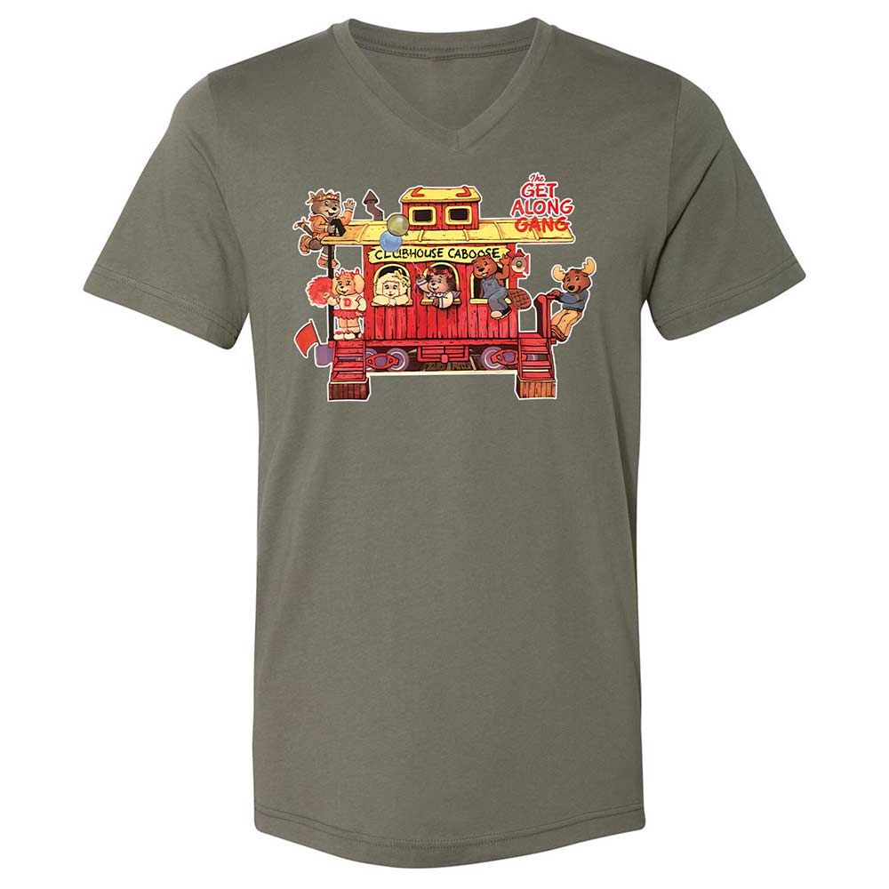 Unisex V-Neck T-Shirt - 74U9P9J7 - Military Green - 11