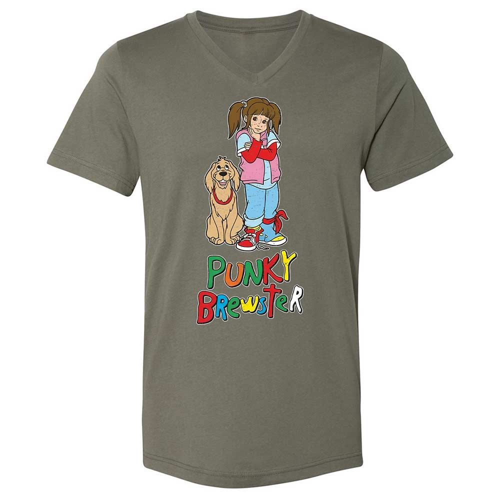 Unisex V-Neck T-Shirt - 37G7L8KB - Military Green - 11