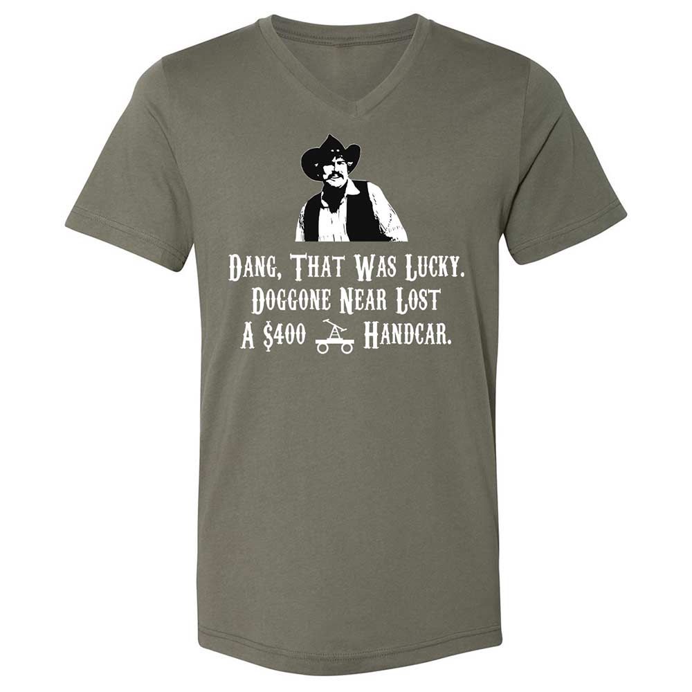 Unisex V-Neck T-Shirt - KBSZ9NKJ - Military Green - 11