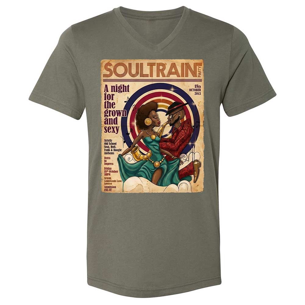 Unisex V-Neck T-Shirt - H2P2D4DT - Military Green - 11