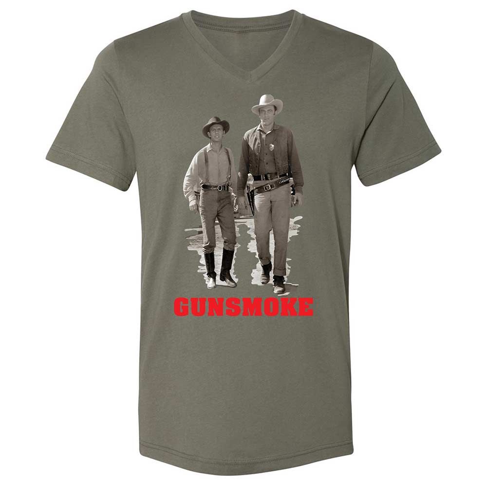 Unisex V-Neck T-Shirt - J6JGGQX9 - Military Green - 11