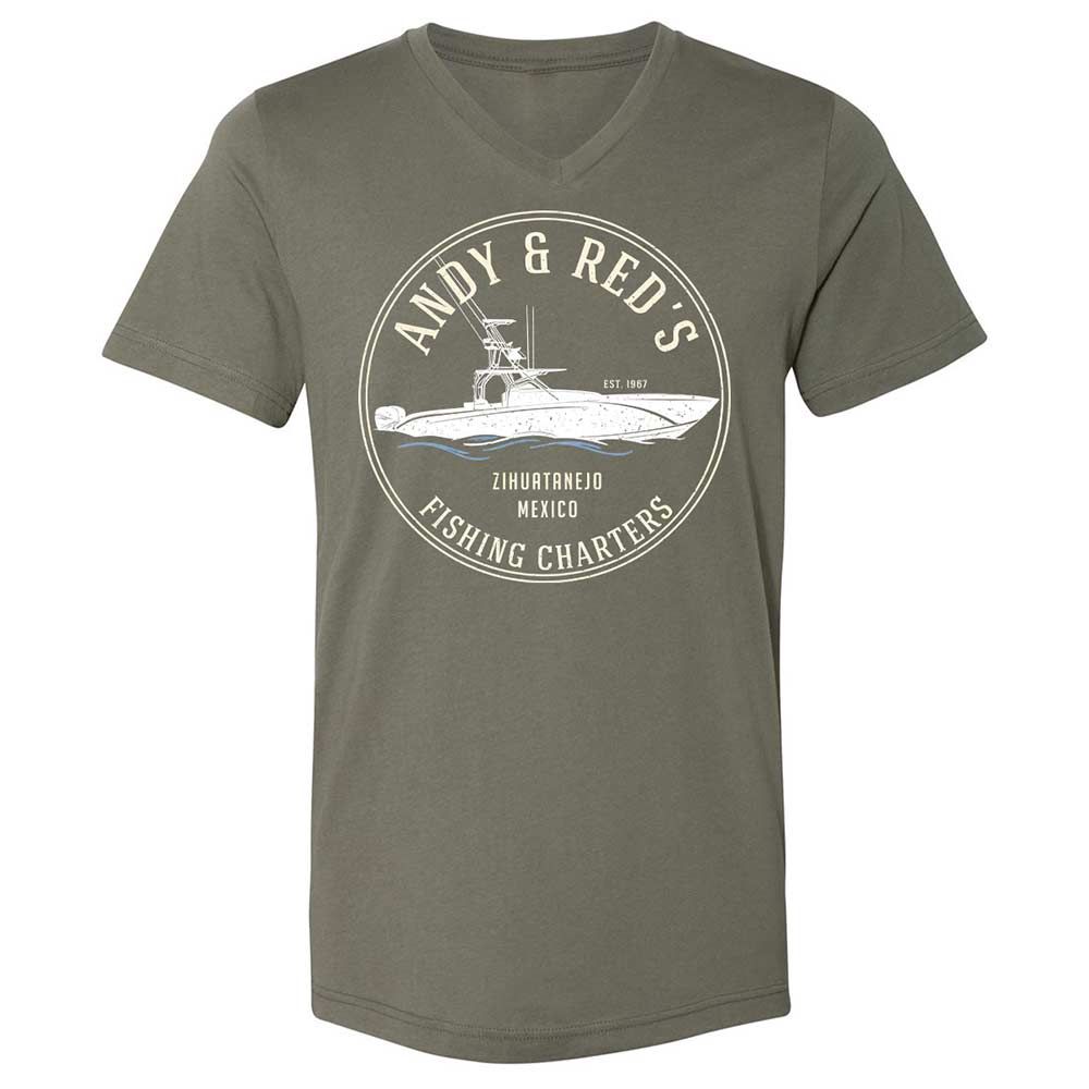 Unisex V-Neck T-Shirt - UP7ZFRMP - Military Green - 11