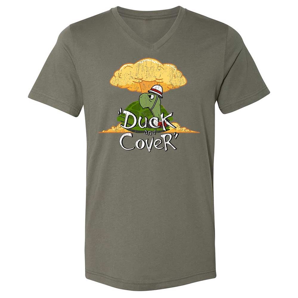 Unisex V-Neck T-Shirt - 36XJ19J9 - Military Green - 11