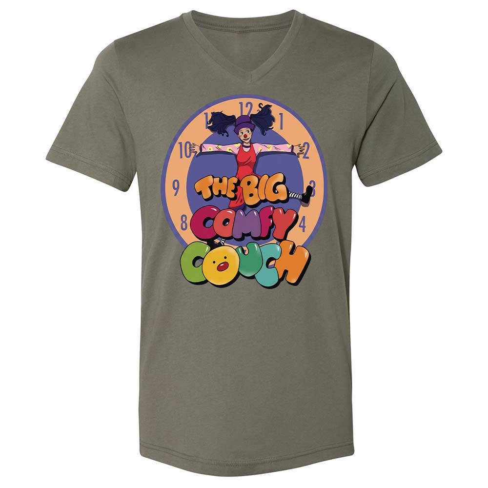 Unisex V-Neck T-Shirt - ZJXEPVL1 - Military Green - 11