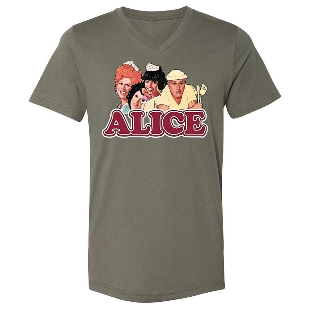 Unisex V-Neck T-Shirt - 3WGYFJZS - Military Green - 11