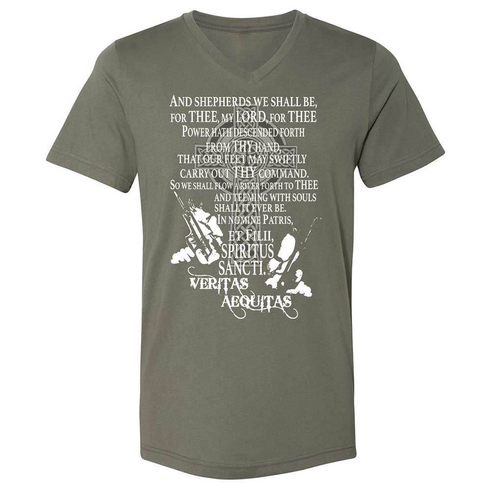 Unisex V-Neck T-Shirt - 9G9GZ6C3 - Military Green - 11
