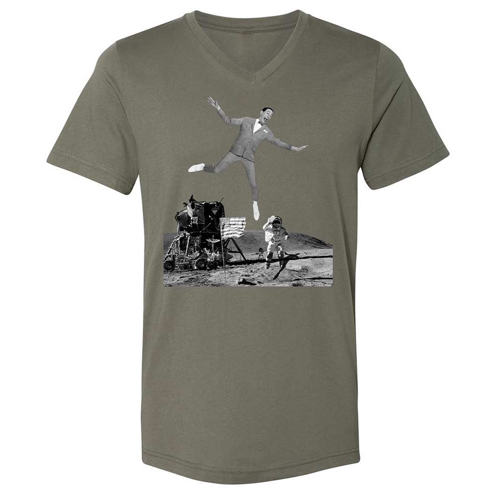 Unisex V-Neck T-Shirt - B3YWWST6 - Military Green - 11