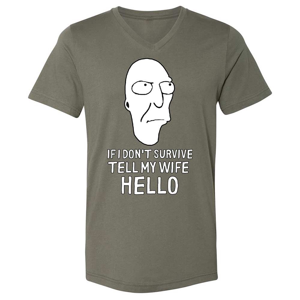 Unisex V-Neck T-Shirt - 25D3E6YT - Military Green - 11