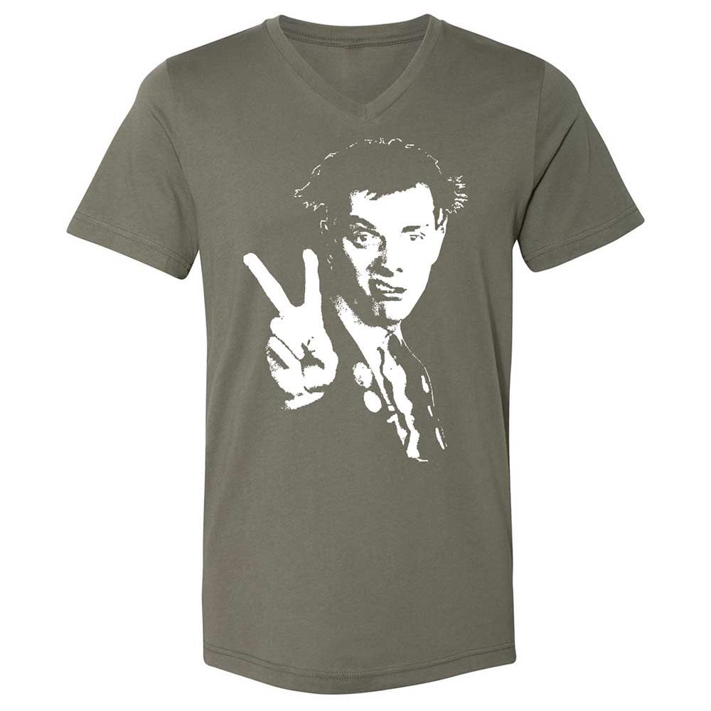 Unisex V-Neck T-Shirt - Black - Military Green - 11