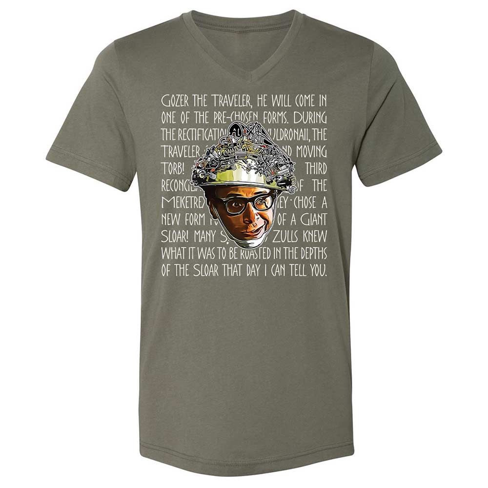 Unisex V-Neck T-Shirt - W1X6DM6J - Military Green - 11