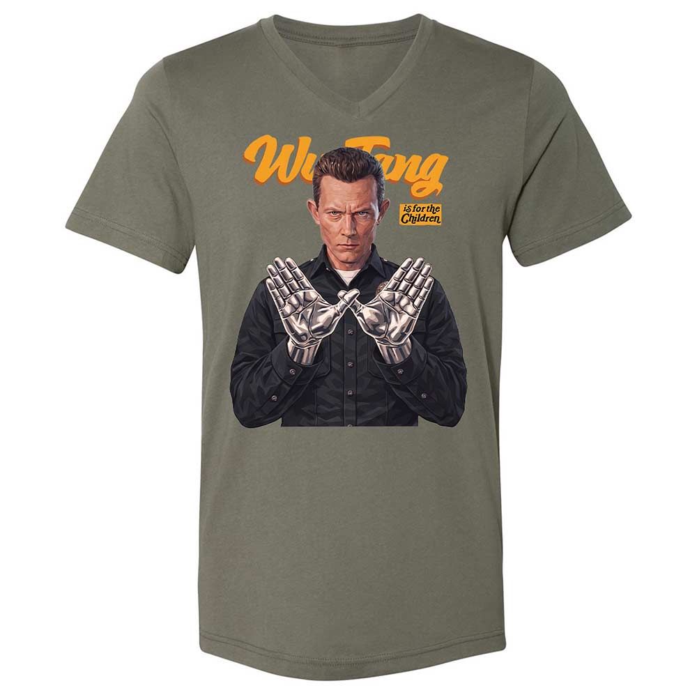 Unisex V-Neck T-Shirt - Black - Military Green - 11