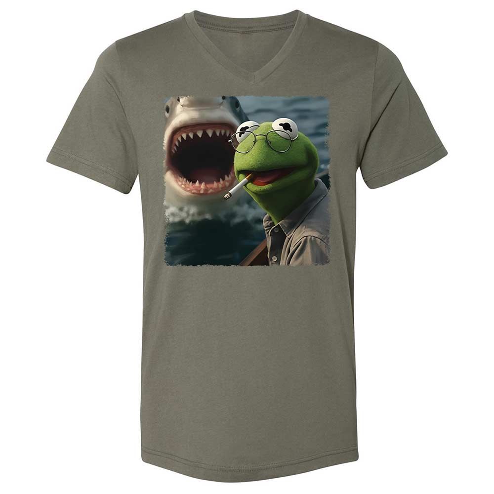 Unisex V-Neck T-Shirt - 6RWASGMF - Military Green - 11
