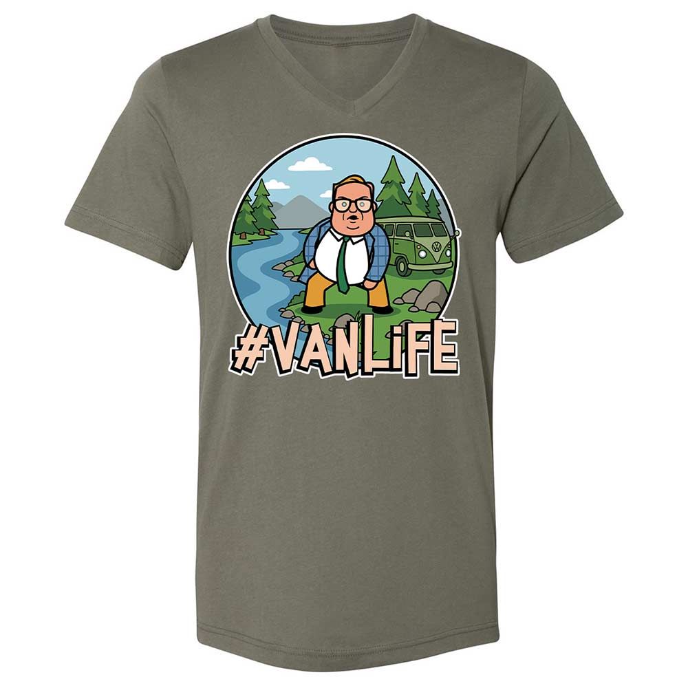 Vanlife living in a van down by the river - Military Green - 11