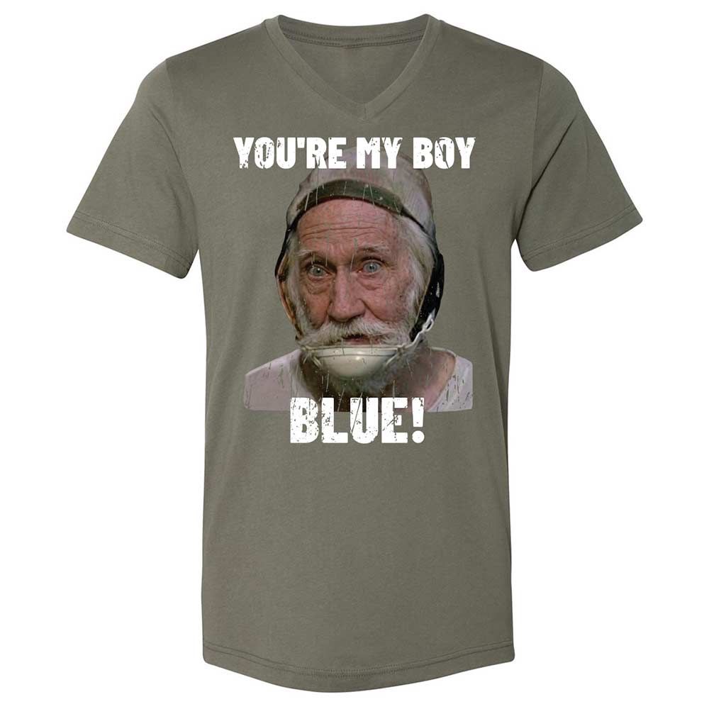 Unisex V-Neck T-Shirt - HZZF7MGV - Military Green - 11