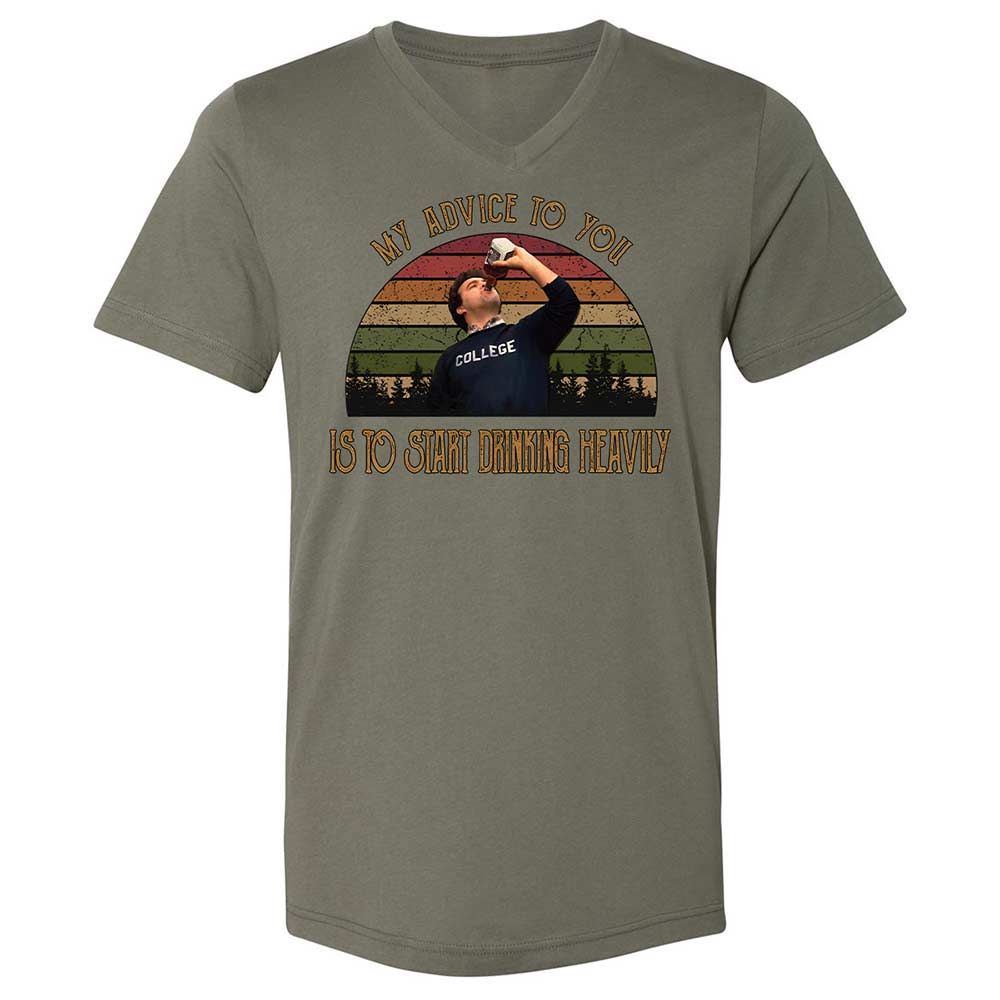 Unisex V-Neck T-Shirt - 6C3ECR4M - Military Green - 11