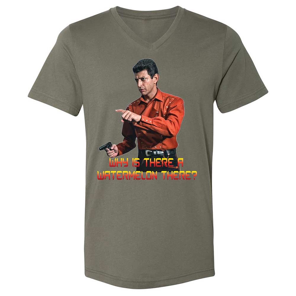 Unisex V-Neck T-Shirt - QM82D4DY - Military Green - 11
