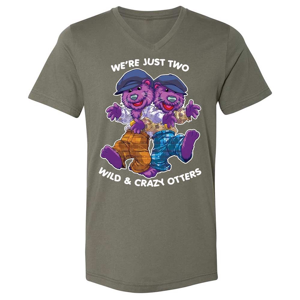 Two wild & crazy otters - Military Green - 11
