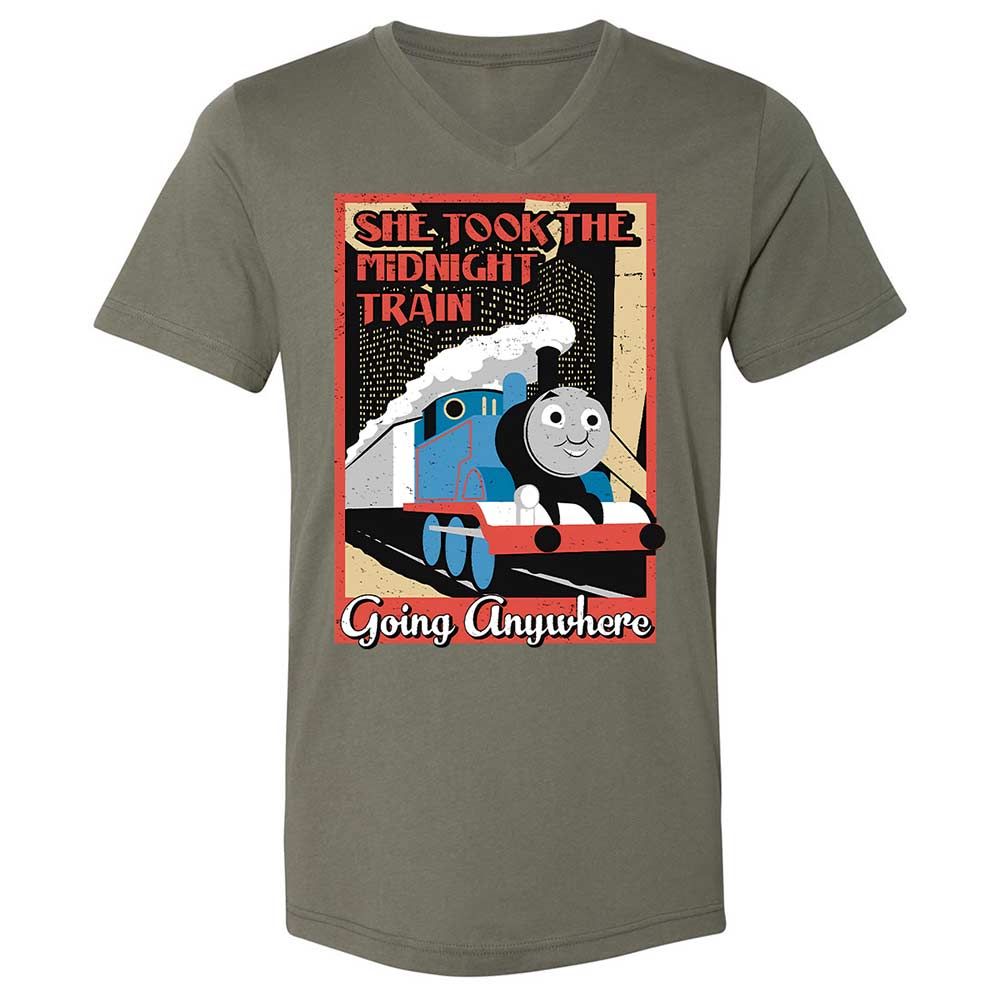 Unisex V-Neck T-Shirt - 4FNZSVWU - Military Green - 11